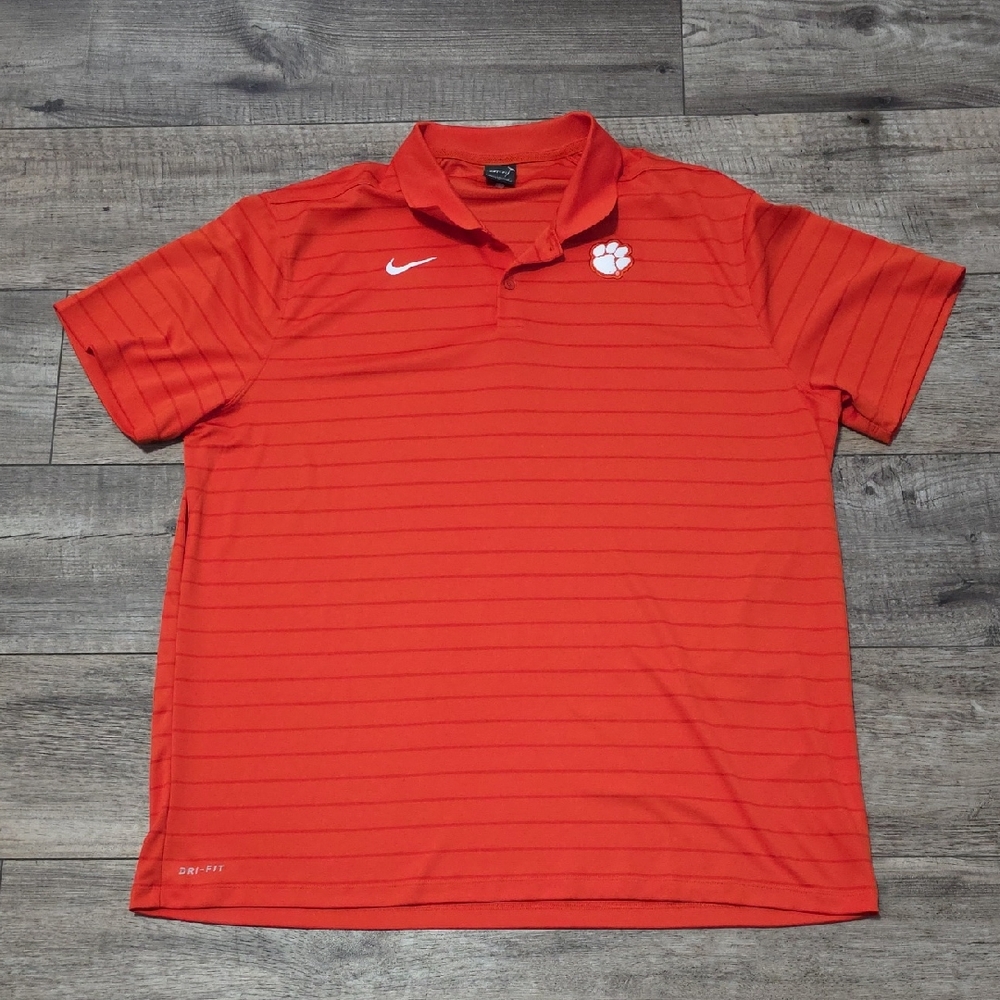 Nike Dri-FIT Clemson Tigers striped performance polo shirt